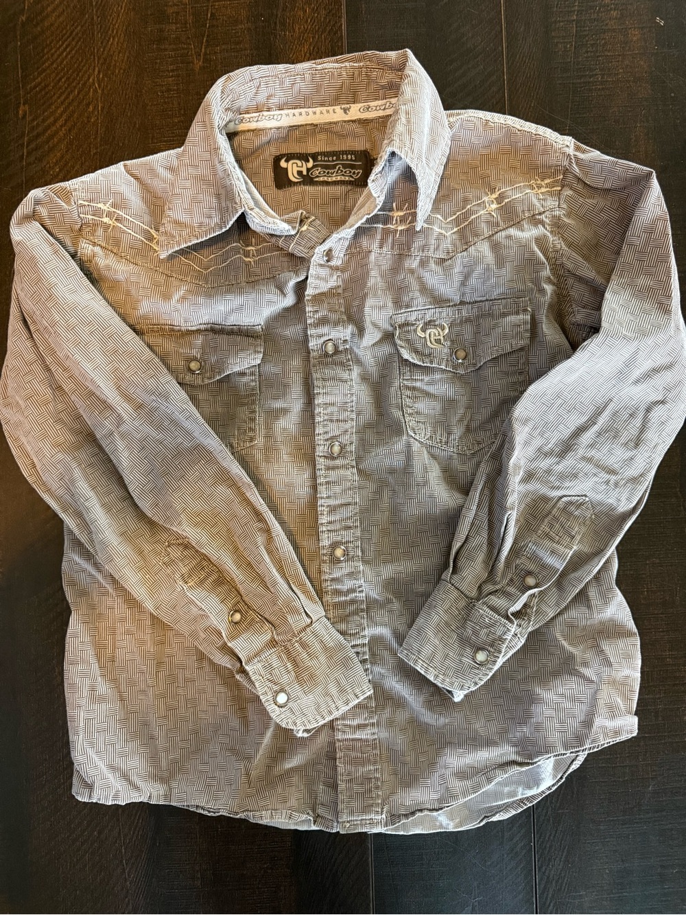 Cowboy Hardware Boys' Gray Western Button-Up Shirt